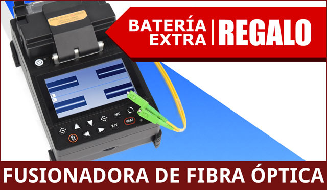 Fusionadora de fibra óptica con batería de regalo