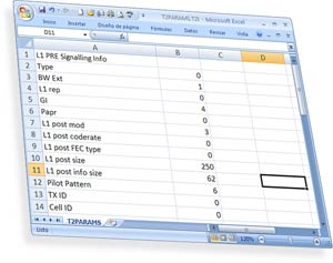 Вывод параметров DVB-T2 TV EXPLORER HD + анализатор в формате Microsoft Excel