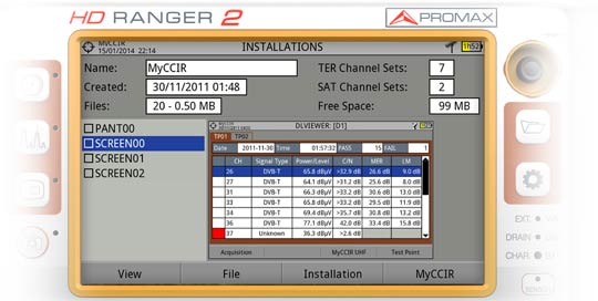 RANGER Neo 2 field strength meter installations manager