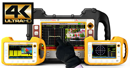 La pantalla táctil del medidor de campo RANGER Neo puede ser utilizada con guantes de trabajo