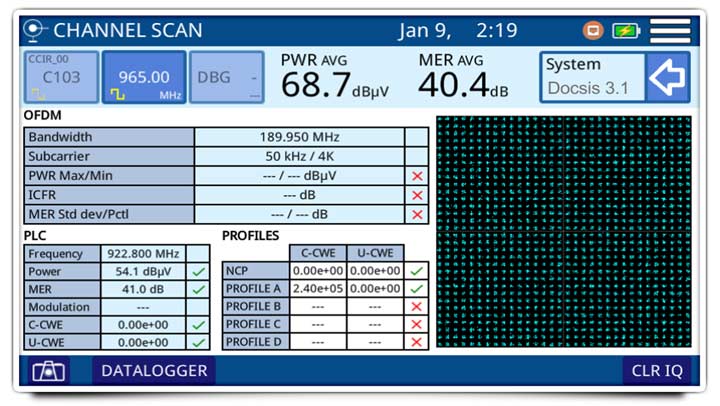 El CABLE RANGER es el único equipo que puede demodular la portadora OFDM de DOCSIS 3.1 sin registrarse en el CMTS