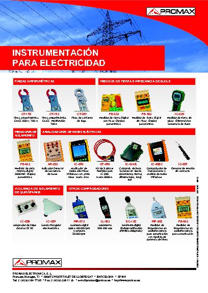 Catálogo de Instrumentación para electricidad y RBT