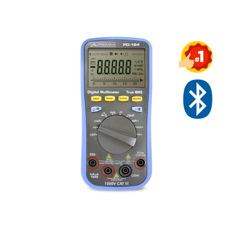 Comprar multímetro TRMS de precisión (1000V, 20A) bluetooth: Control  remoto, voz, logger